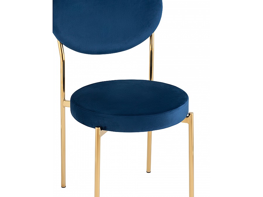 Стул Барбара велюр королевский синий золотые ножки
