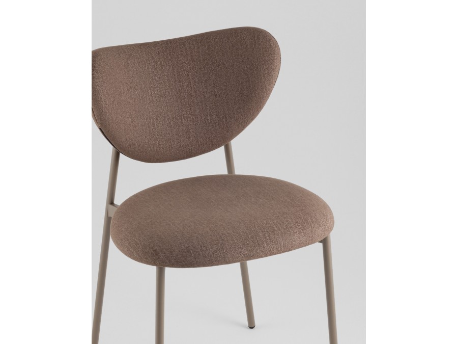 Стул Rina велюр коричневый каркас бежево-серый