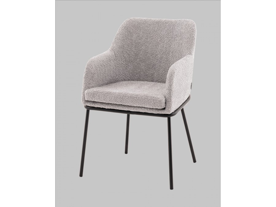 Стул с подлокотниками Кози new ткань букле серый
