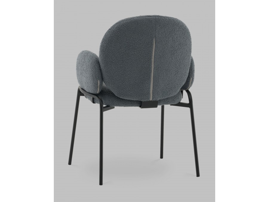 Стул с подлокотниками Моллек букле темно-серый