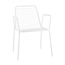 Стул с подлокотниками Дели металл белый