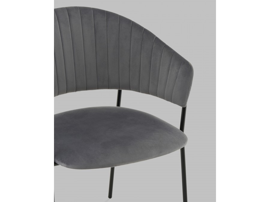 Стул Бруно NEW велюр серый