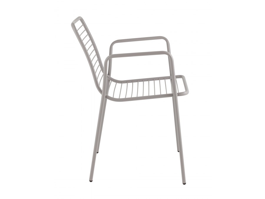 Стул с подлокотниками Дели металл серый