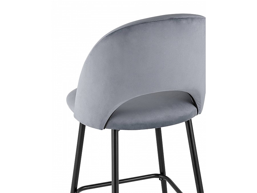 Стул барный Меган велюр серый