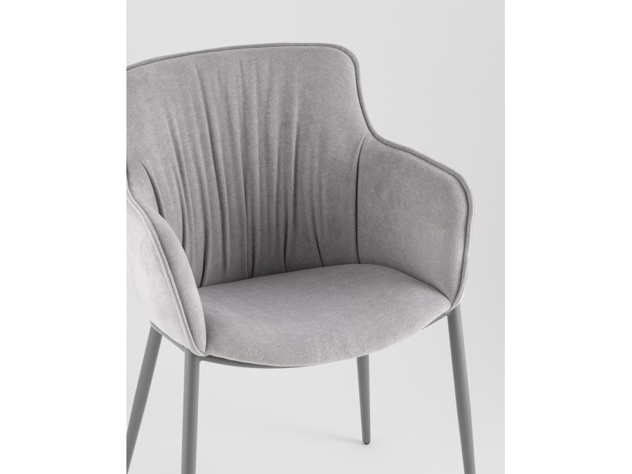 Стул Твигги велюр серый, каркас серый