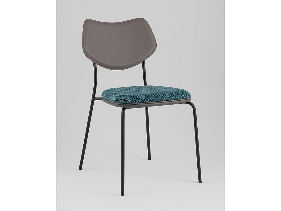 Стул обеденный Casey темно-бирюзовый с серой экокожей