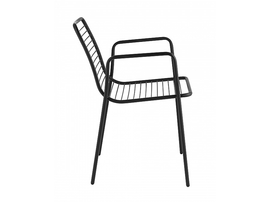 Стул с подлокотниками Дели металл черный