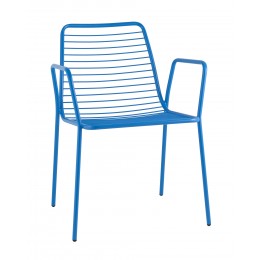 Стул с подлокотниками Дели металл голубой