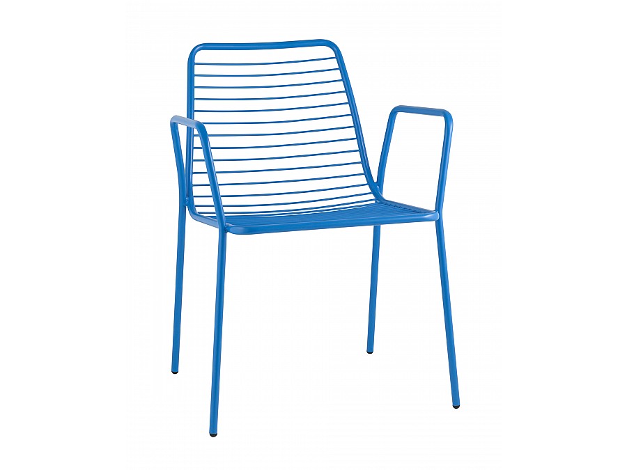 Стул с подлокотниками Дели металл голубой