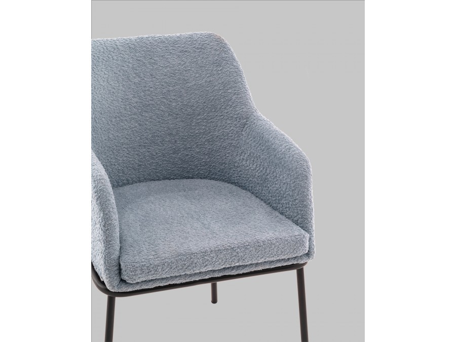 Стул с подлокотниками Кози new ткань букле синий