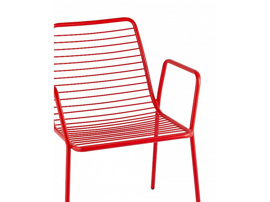 Стул с подлокотниками Дели металл красный