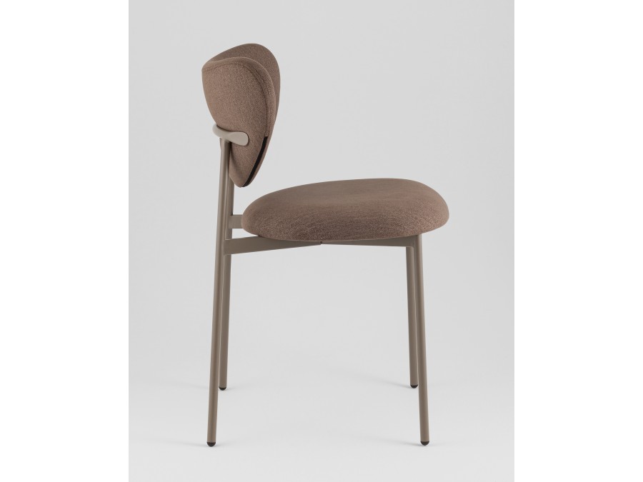 Стул Rina велюр коричневый каркас бежево-серый
