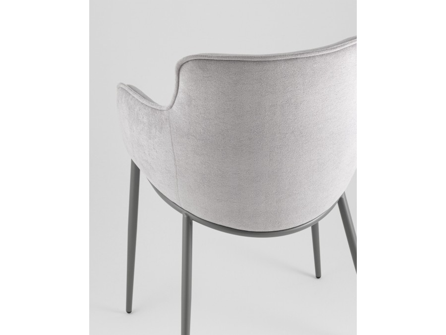 Стул Твигги велюр серый, каркас серый