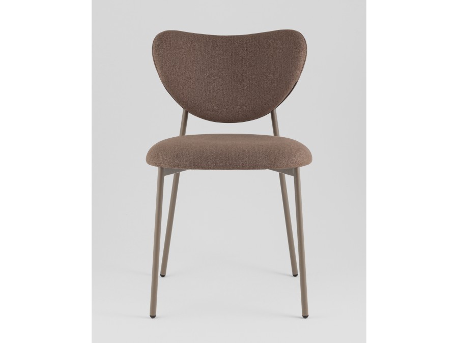 Стул Rina велюр коричневый каркас бежево-серый