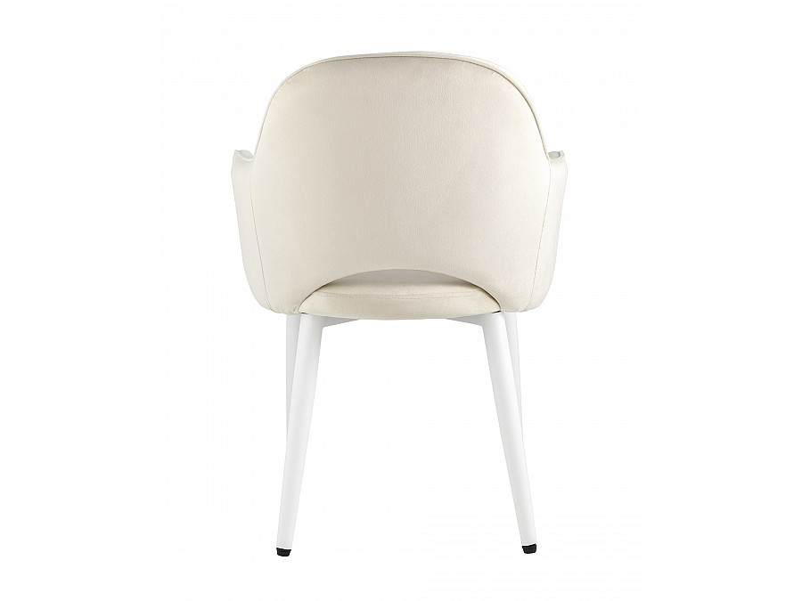 Стул Венера велюр кремовый ножки белые