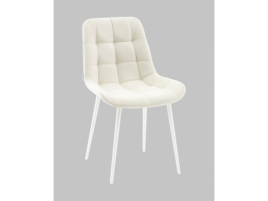 Стул Флекс N светло-бежевый белые ножки