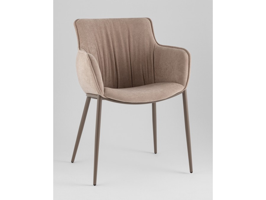 Стул Твигги велюр бежевый, каркас бежево-серый