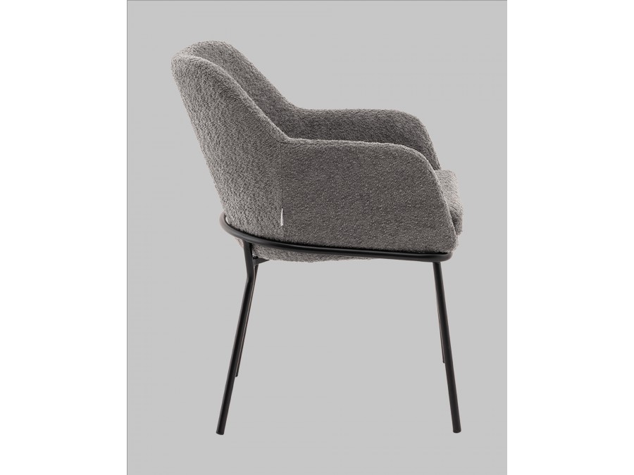 Стул с подлокотниками Кози new ткань букле тёмно-серый