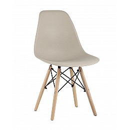 Стул Eames Style DSW бежевый (разборный каркас)