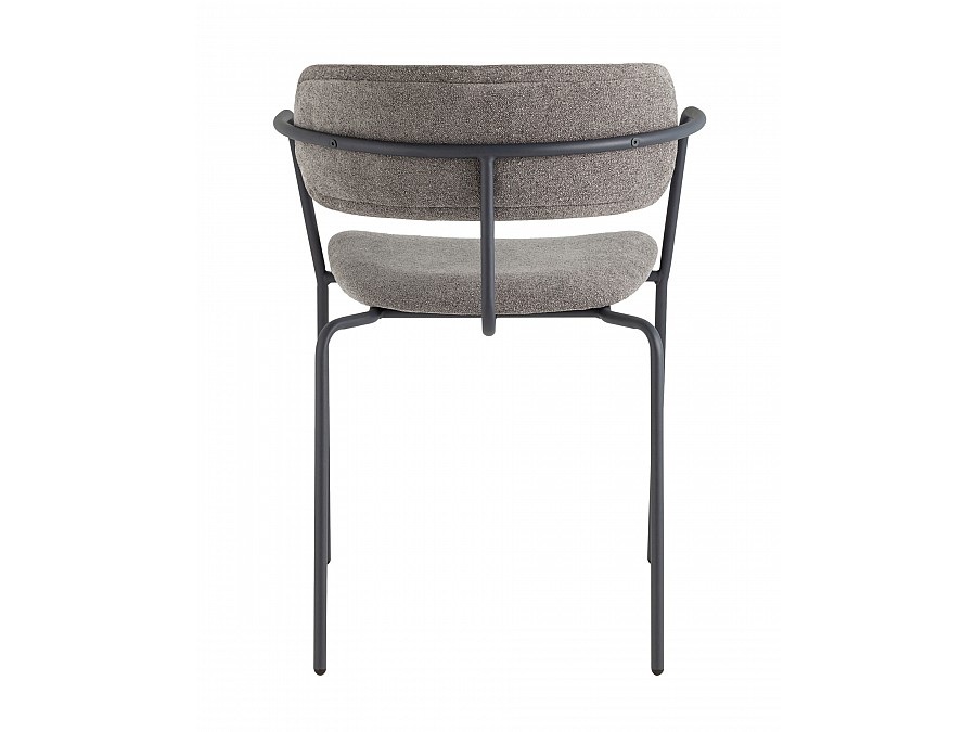 Стул Дженни букле темно-серый каркас антрацитово-серый муар