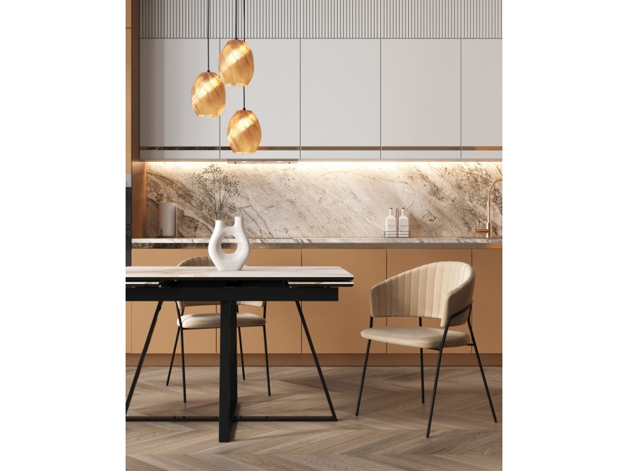 Стул Бруно NEW велюр кремовый