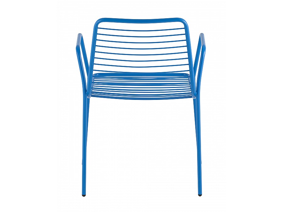 Стул с подлокотниками Дели металл голубой
