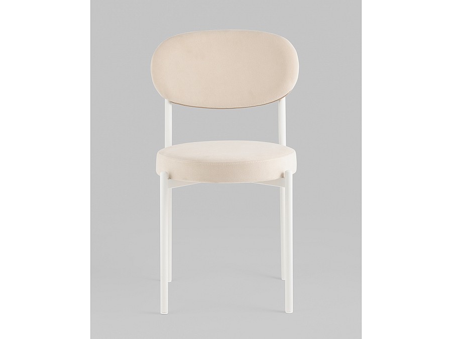 Стул Бриф SN велюр молочный каркас белый муар