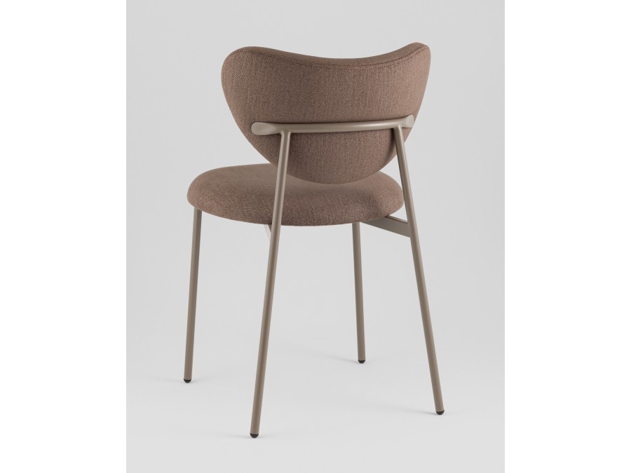 Стул Rina велюр коричневый каркас бежево-серый