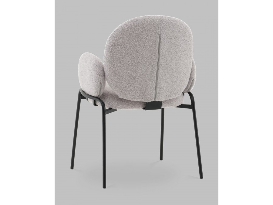 Стул с подлокотниками Моллек букле светло-серый