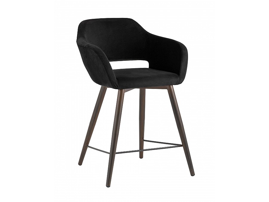 Стул полубарный Саймон велюр черный