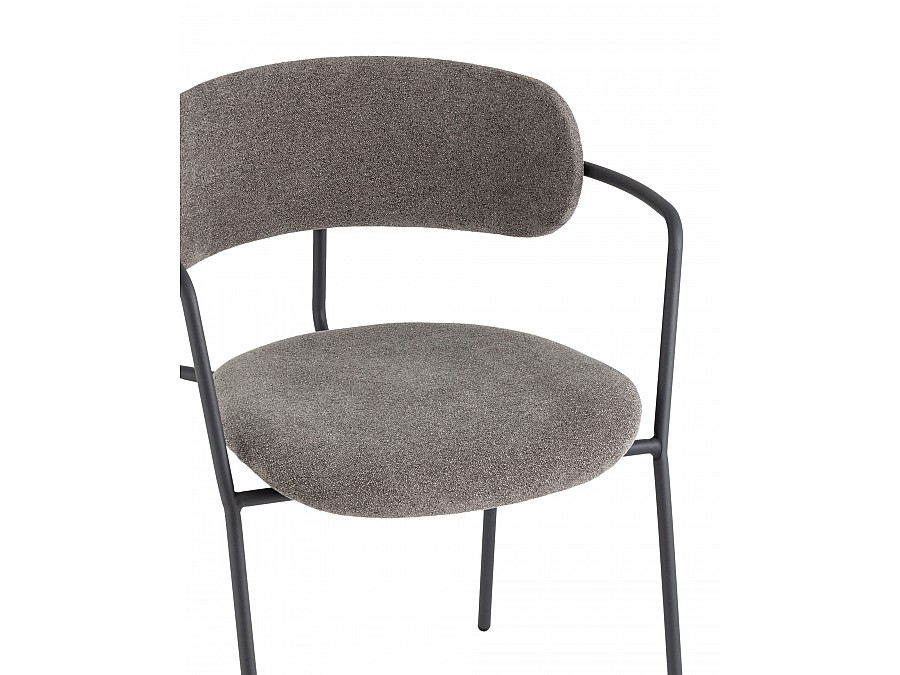 Стул Дженни букле темно-серый каркас антрацитово-серый муар