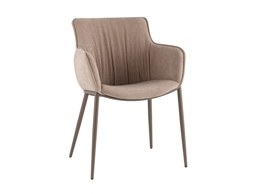 Стул Твигги велюр бежевый, каркас бежево-серый