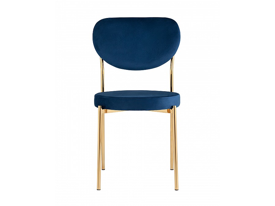 Стул Барбара велюр королевский синий золотые ножки