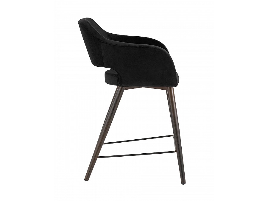 Стул полубарный Саймон велюр черный