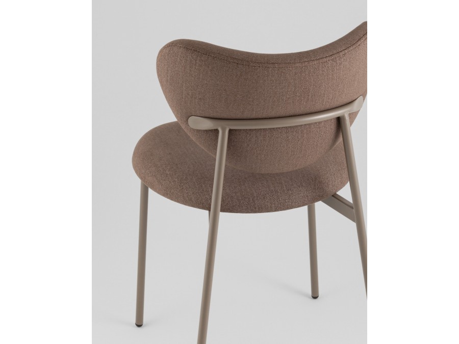 Стул Rina велюр коричневый каркас бежево-серый