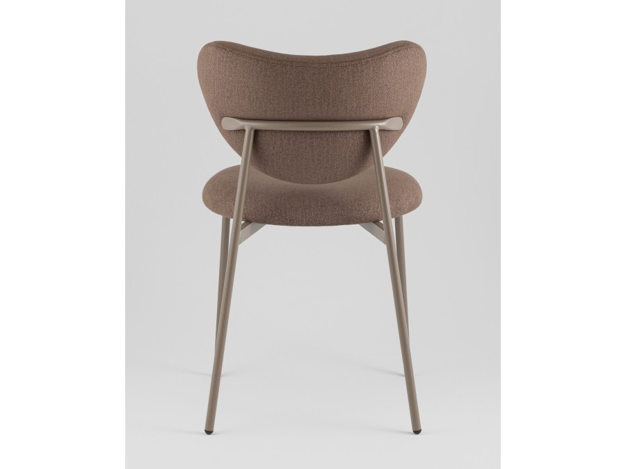 Стул Rina велюр коричневый каркас бежево-серый