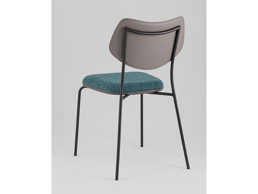Стул обеденный Casey темно-бирюзовый с серой экокожей