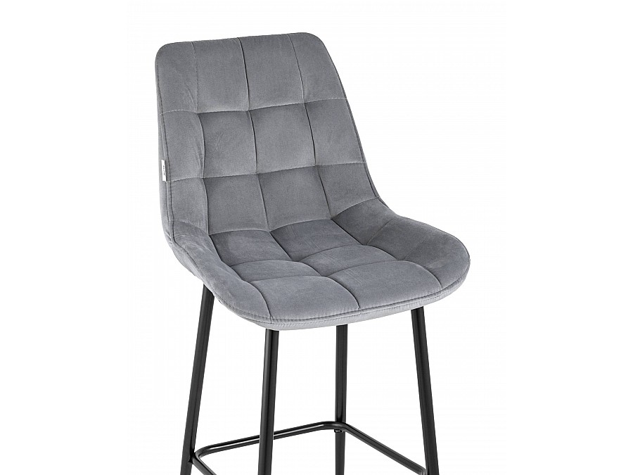 Стул барный Флекс велюр серый