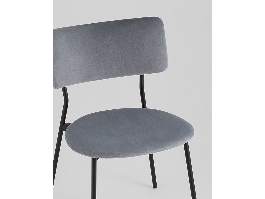 Стул Амелия велюр серо-голубой