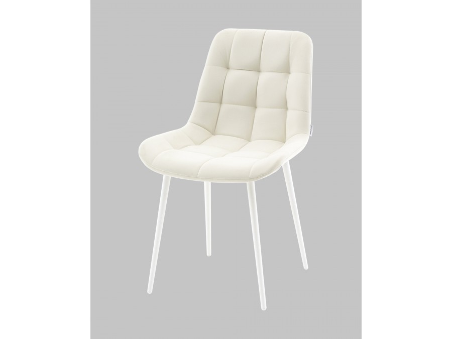 Стул Флекс N светло-бежевый белые ножки