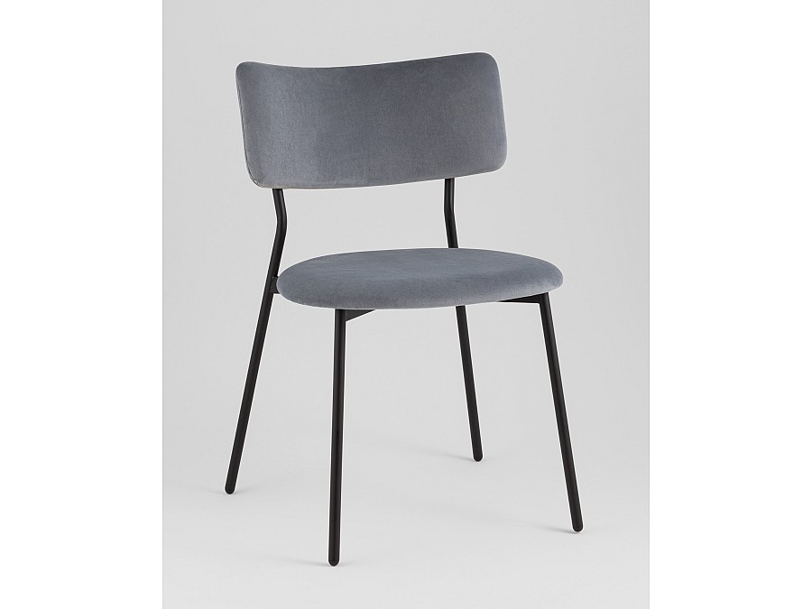 Стул Амелия велюр серо-голубой