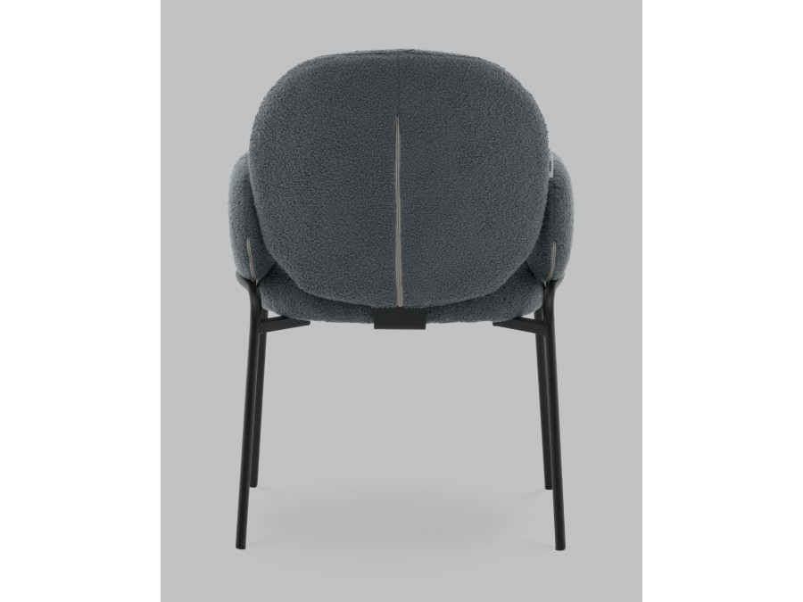 Стул с подлокотниками Моллек букле темно-серый