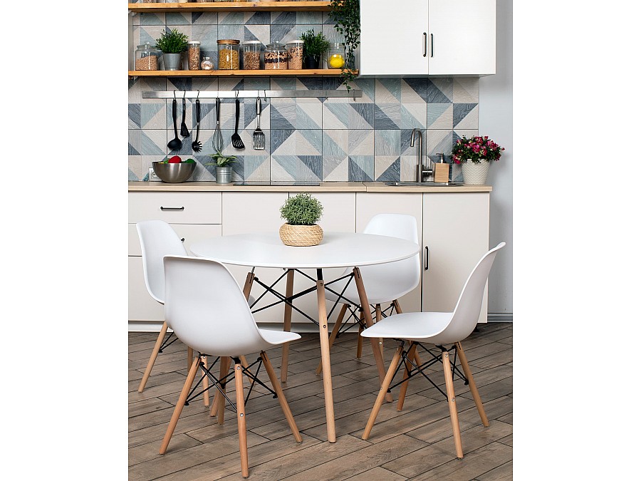 Стул Eames Style DSW белый (разборный каркас)