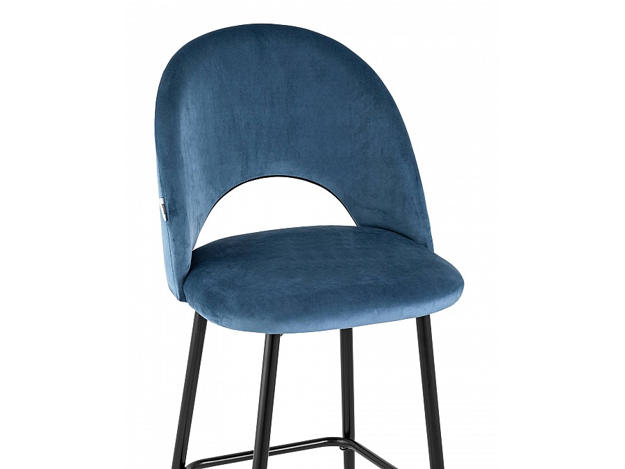 Стул барный Меган велюр пыльно-синий