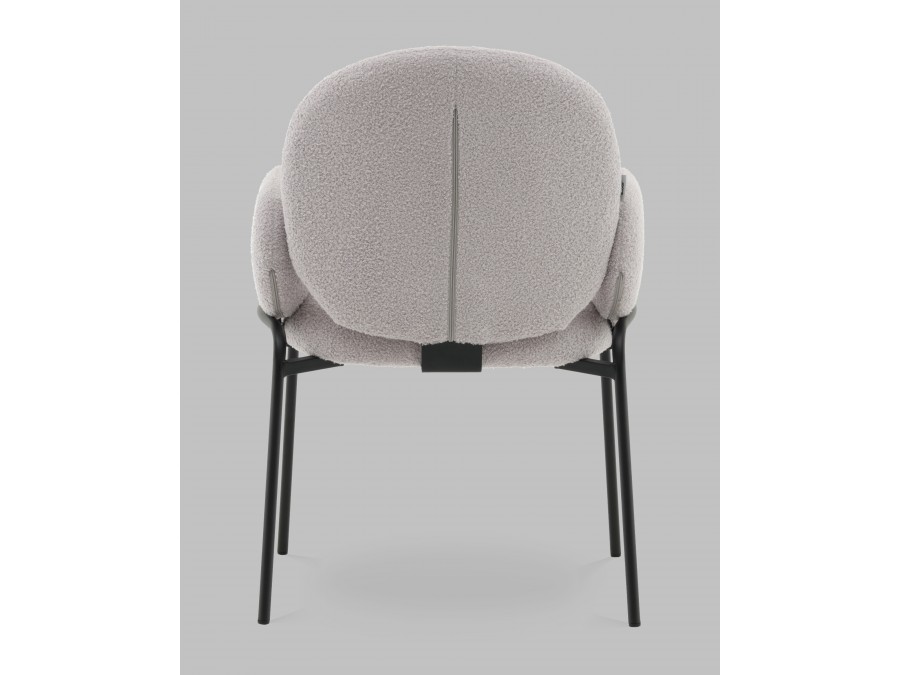 Стул с подлокотниками Моллек букле светло-серый