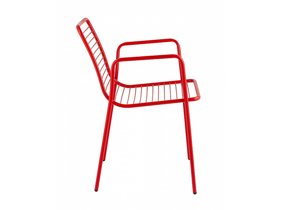 Стул с подлокотниками Дели металл красный