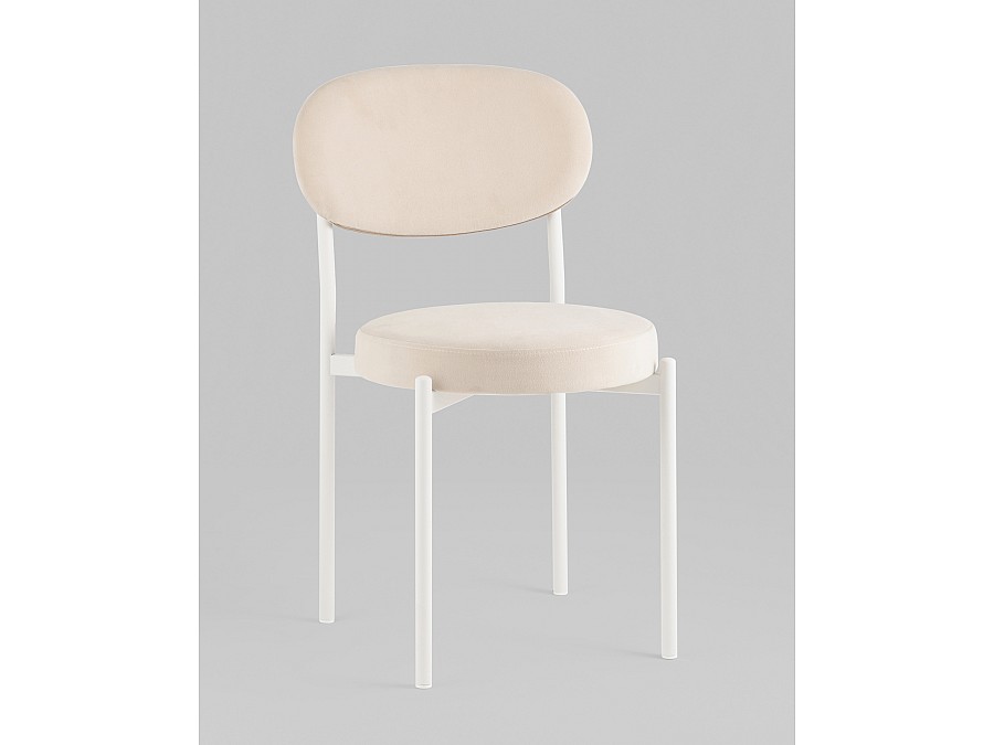Стул Бриф SN велюр молочный каркас белый муар