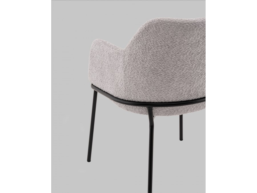 Стул с подлокотниками Кози new ткань букле серый