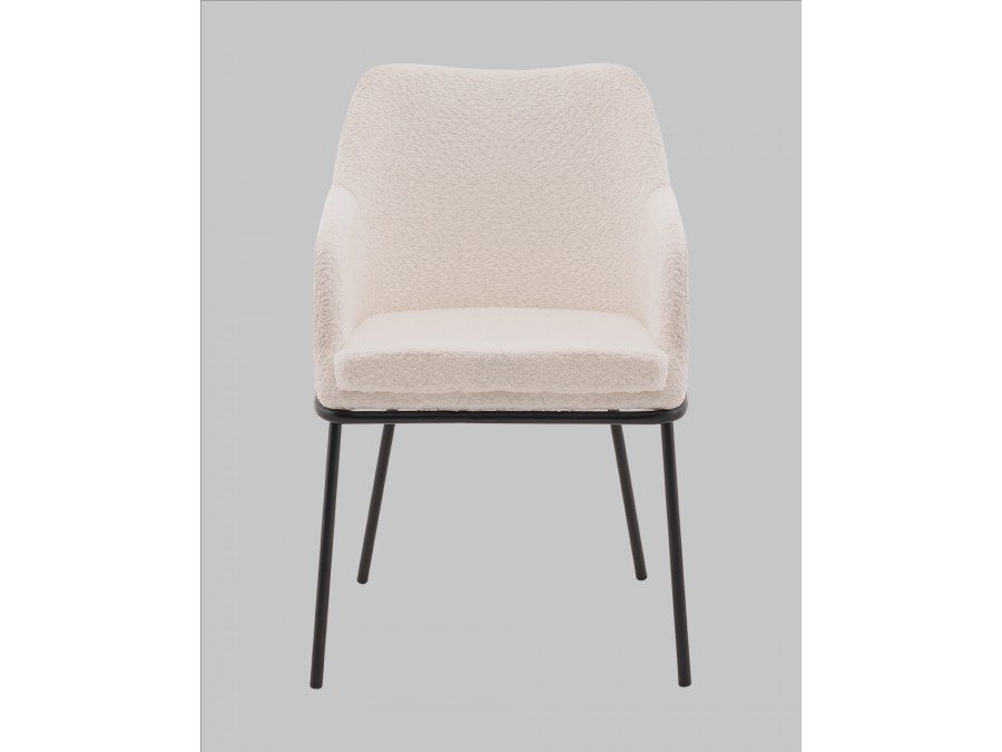 Стул с подлокотниками Кози new ткань букле молочный