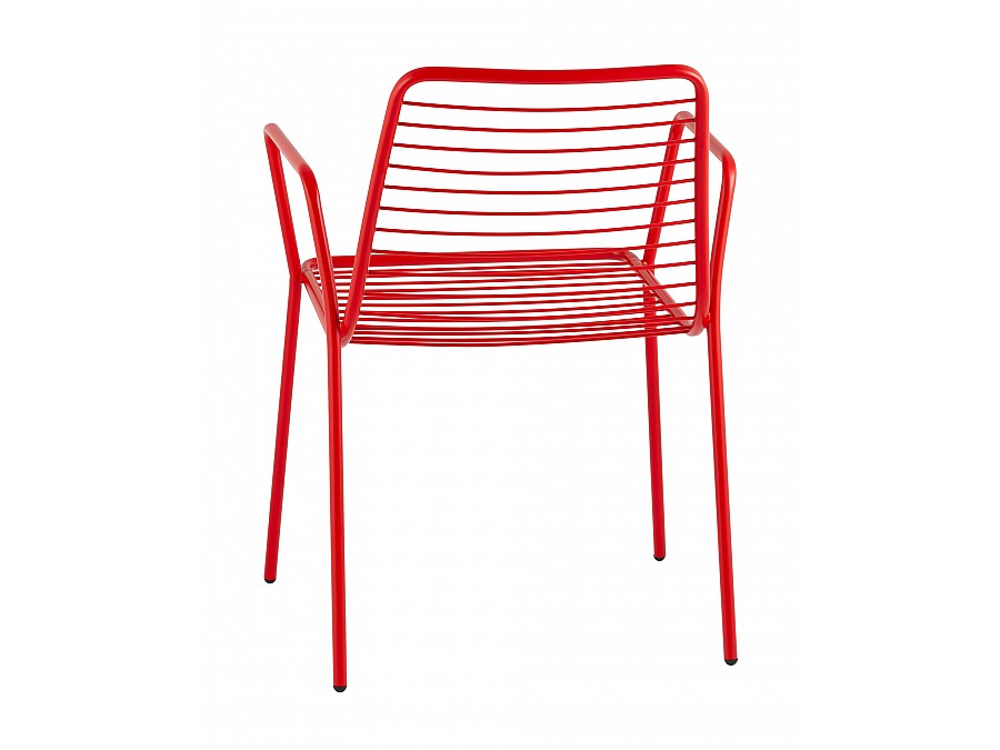 Стул с подлокотниками Дели металл красный
